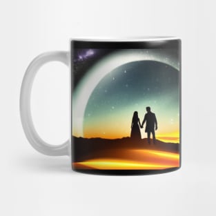 Valentine Wall Art -  Cosmic Wonder - Unique Valentine Fantasy Planet Landsape - Photo print, canvas, artboard print Mug